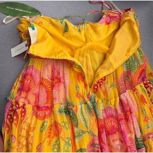 🌸 Farm Rio Yellow Macaw Bloom Maxi Dress Size Medium | New With Tags | Sold Out - Picture 13 of 16